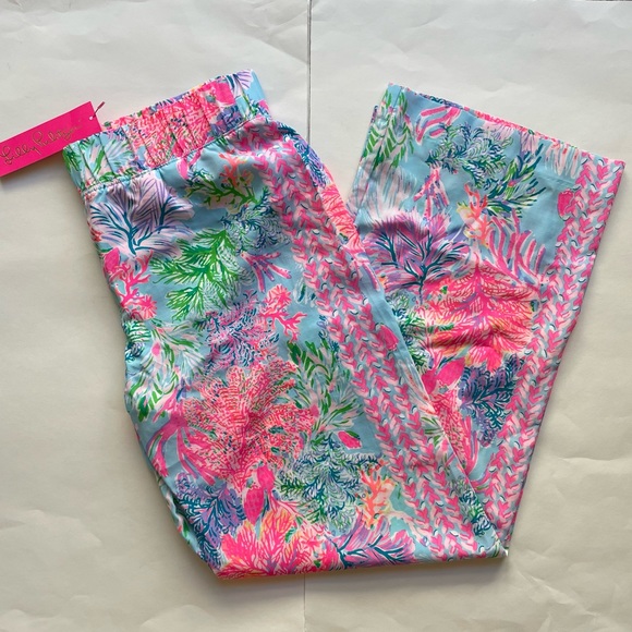 NWT Lilly Pulitzer Bal Harbour Palazzo Pants Celestial Blue Size Medium - Picture 2 of 4